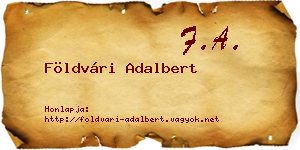 Földvári Adalbert névjegykártya